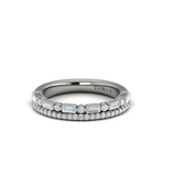 18K White Gold Diamond Baguette Two Row Ring