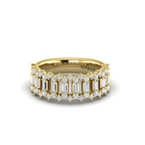 18K Yellow Gold Diamond Baguette and Round Diamond Regal Ring