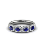 18K White Gold Diamond & Sapphire Statement Ring