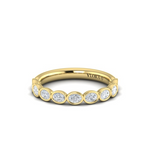 18K Yellow Gold Bezel-Set Oval Stackable Band
