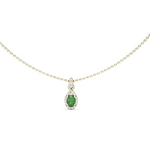 18K Yellow Gold Love Knot Emerald & Diamond Pendant