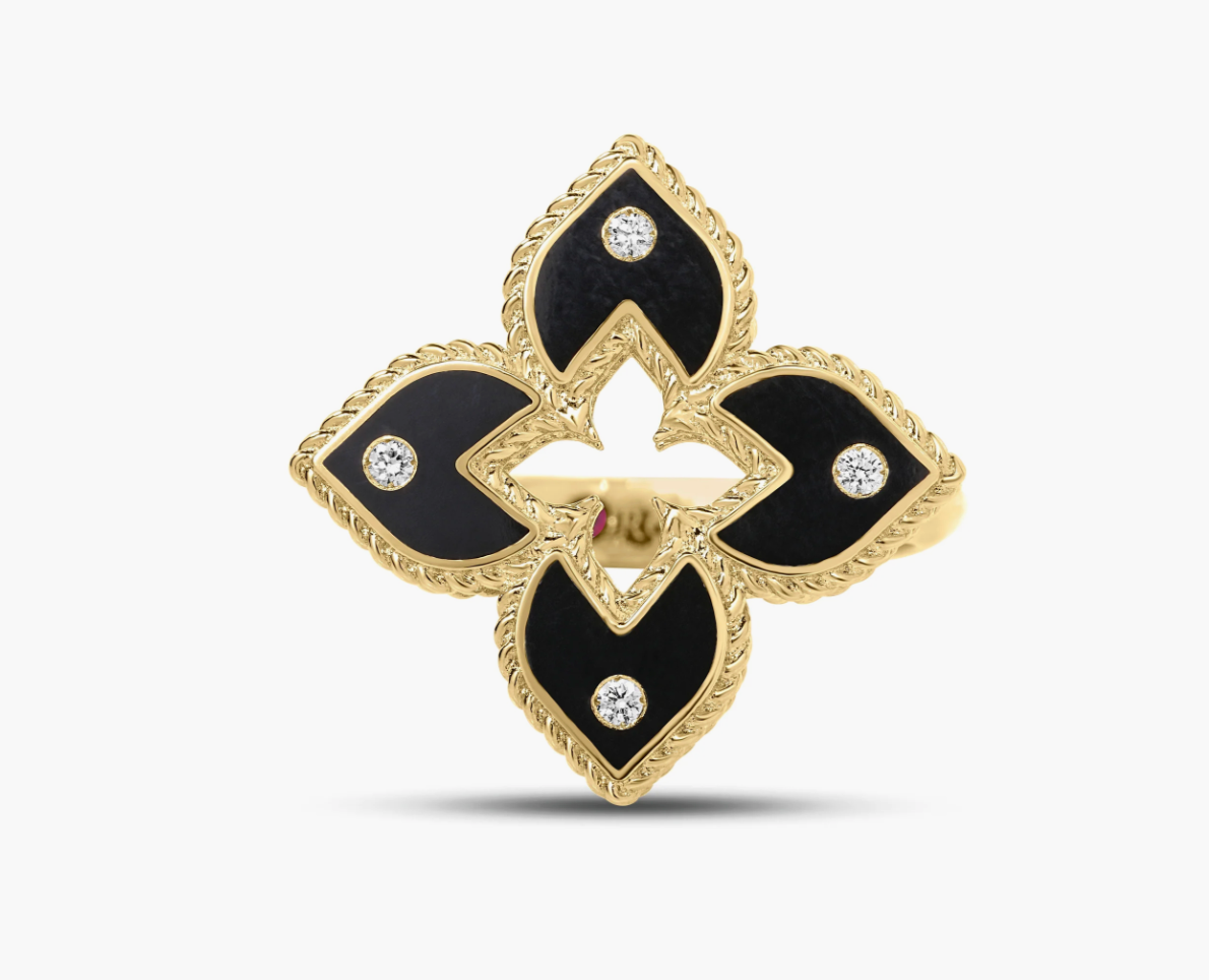 VENETIAN PRINCESS DIAMOND AND ENAMEL FLOWER RING