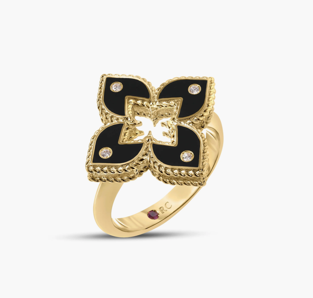 VENETIAN PRINCESS DIAMOND AND ENAMEL FLOWER RING