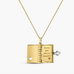 Tiny Treasures 18K Yellow & White Gold Love Book Pendant Necklace