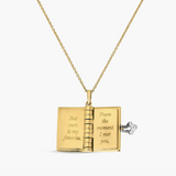 Tiny Treasures 18K Yellow and White Gold Love Book Pendant Necklace