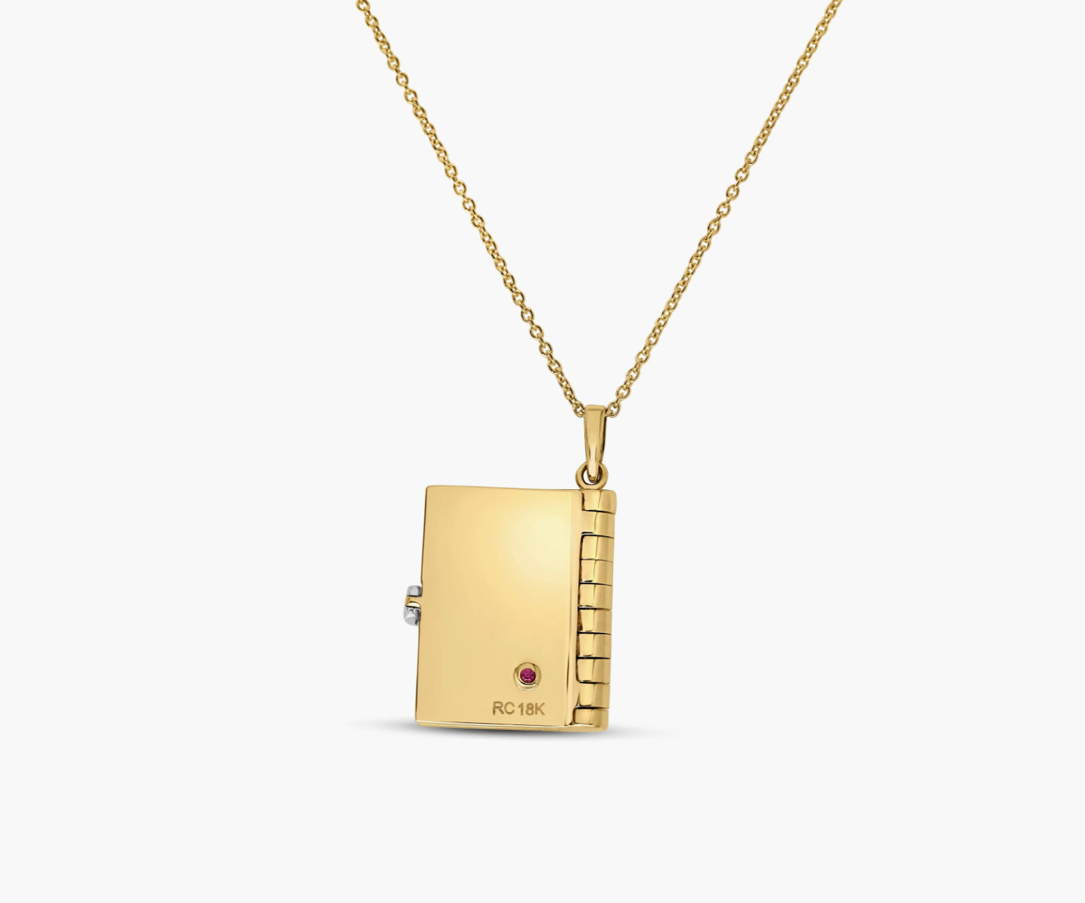 Tiny Treasures 18K Yellow and White Gold Love Book Pendant Necklace