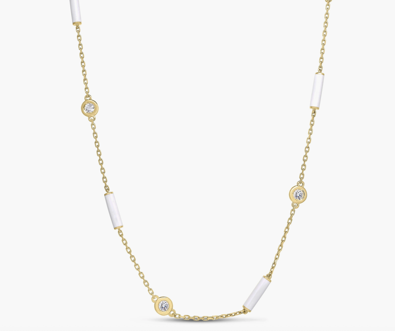 DIAMONDS BY THE INCH ENAMEL BAR AND BEZEL STATION NECKLACE