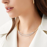 18K Yellow Gold Masai Coil Collar With Double Row Diamond Bar