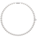6.5mm A Pearl Strand Necklace 20" - Yellow Gold