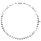 6.5mm A Pearl Strand Necklace 20" - Yellow Gold