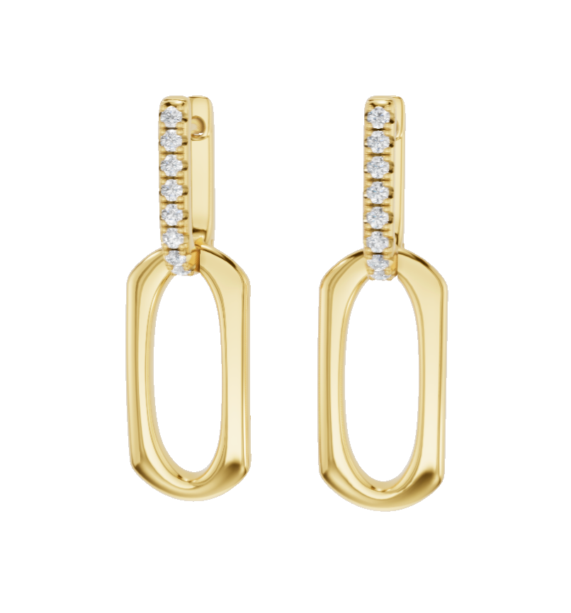 Reina North/South Open Earrings in 18K Yellow Gold
