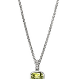 Heishi Silver Pendant with Peridot and Diamonds