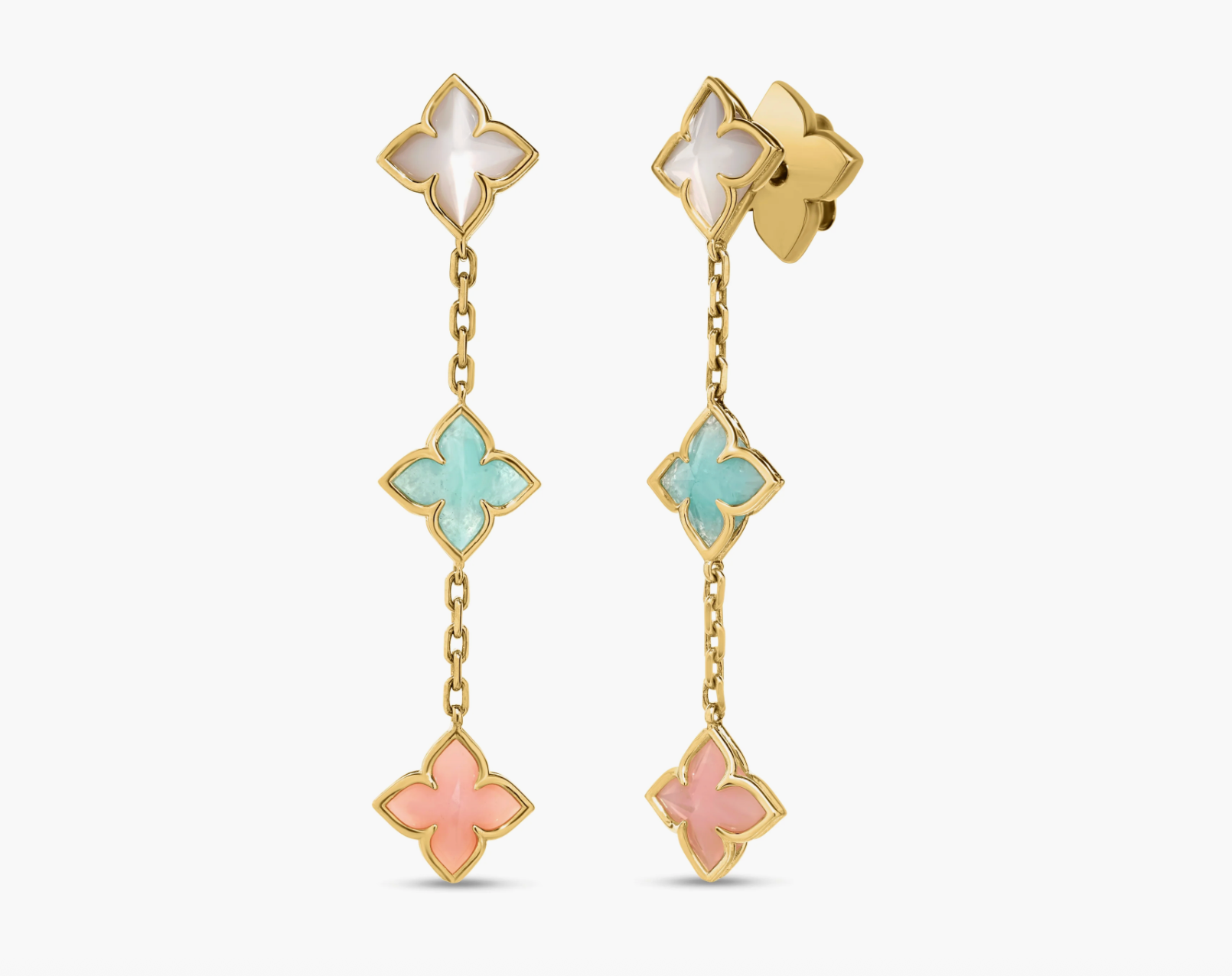 Venetian Princess  Carnival Pastel Flower Dangle Earrings
