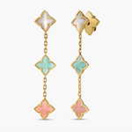 Venetian Princess  Carnival Pastel Flower Dangle Earrings