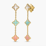 Venetian Princess  Carnival Pastel Flower Dangle Earrings