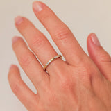 Luna Triple Stone White Diamond Band