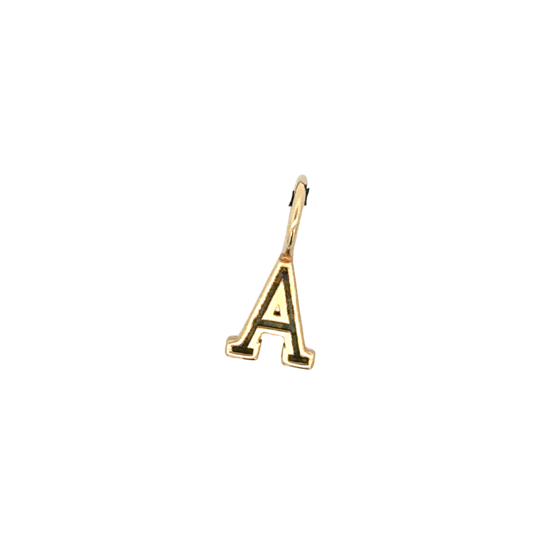 Gold Handwritten Initial "A" Charm