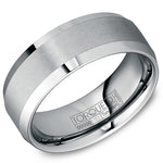 Men’s 8mm Grey Tungsten Torque Wedding Band – Brushed Finish