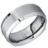 Men’s 8mm Grey Tungsten Torque Wedding Band – Brushed Finish