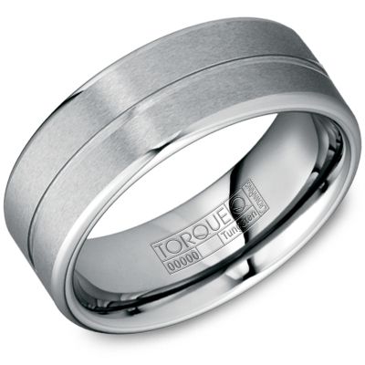Men’s 8mm Tungsten Torque Wedding Band – 2.2mm Profile