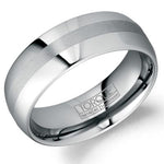Men’s 8mm Grey Tungsten Torque Wedding Band – Hammered Center