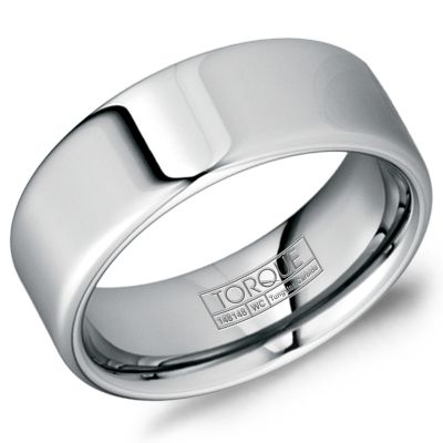 Men’s 8mm Tungsten Torque Wedding Band – Polished Finish