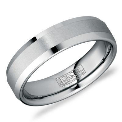 CrownRing Men’s Tungsten Torque Wedding Band – Brushed Finish