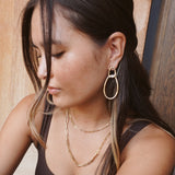 18K Yellow Gold Cialoma Yellow Gold Oblong Drop Earrings