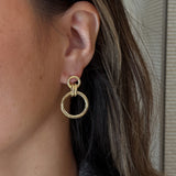 Gold-Plated Door Knocker Drop Earrings