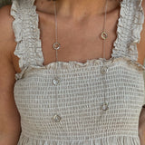 Sterling Silver Necklace with 15mm Polished Circle Stations