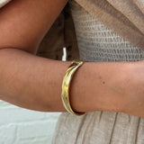 Gold-Plated Wide Dome Bangle