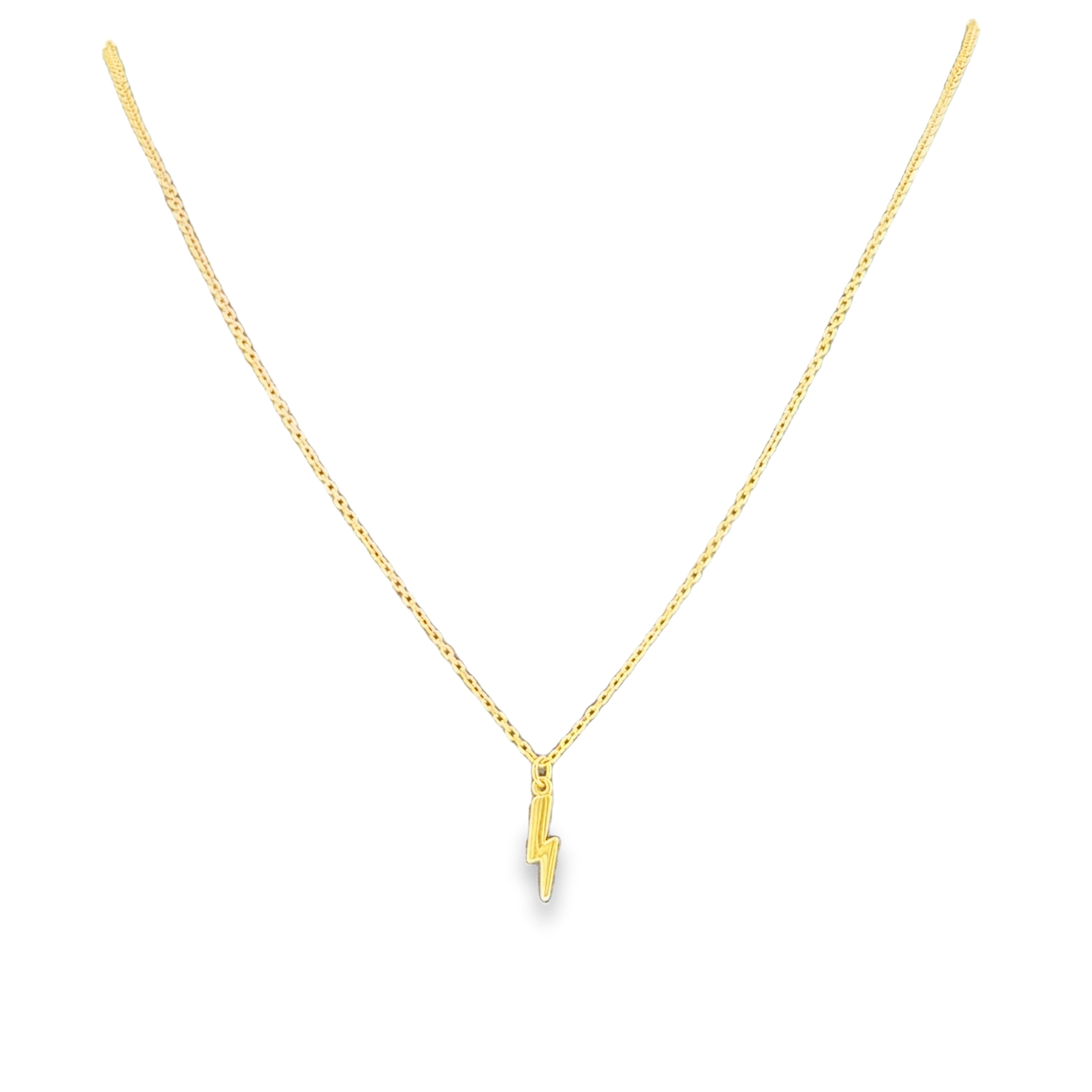 14K Yellow Gold Lightning Bolt Necklace