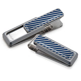 Dark Blue & Gray Inlay Money Clip