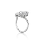 Dramatic Chevron Engagement Ring with Pave