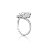 Dramatic Chevron Engagement Ring with Pave
