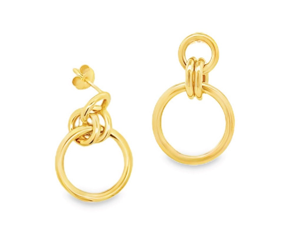 Gold-Plated Door Knocker Drop Earrings