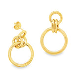 Gold-Plated Door Knocker Drop Earrings