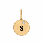 Gold Single Initial Round Charm "S"