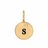 Gold Single Initial Round Charm "S"