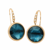 18K Yellow Gold Jaipur Blue Topaz Drop Earrings