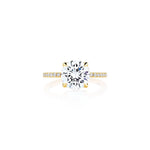 Solitaire Engagement Ring with Pave Band Semi Mount