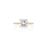 Solitaire Engagement Ring with Pave Band Semi Mount