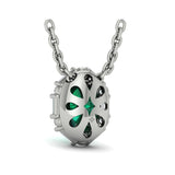 Oval Emerald & Diamond Pendant Necklace