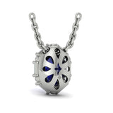 Oval Sapphire & Diamond Pendant Necklace