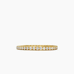 DY Eden Band Ring in 18K Yellow Gold with Pavé Diamonds, 1.85mm