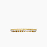 DY Eden Band Ring in 18K Yellow Gold with Pavé Diamonds, 1.85mm