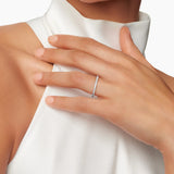 DY Eden Band Ring in Platinum with Pavé Diamonds, 1.85mm