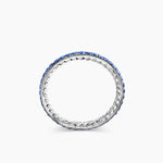 DY Eden Band Ring Platinum with Pavé Blue Sapphires, 1.85mm