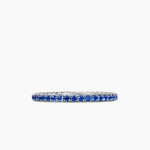DY Eden Band Ring in Platinum with Pavé Blue Sapphires, 1.85mm