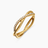 DY Infinity Band Ring 18K Yellow Gold with Diamonds, 4.18mm